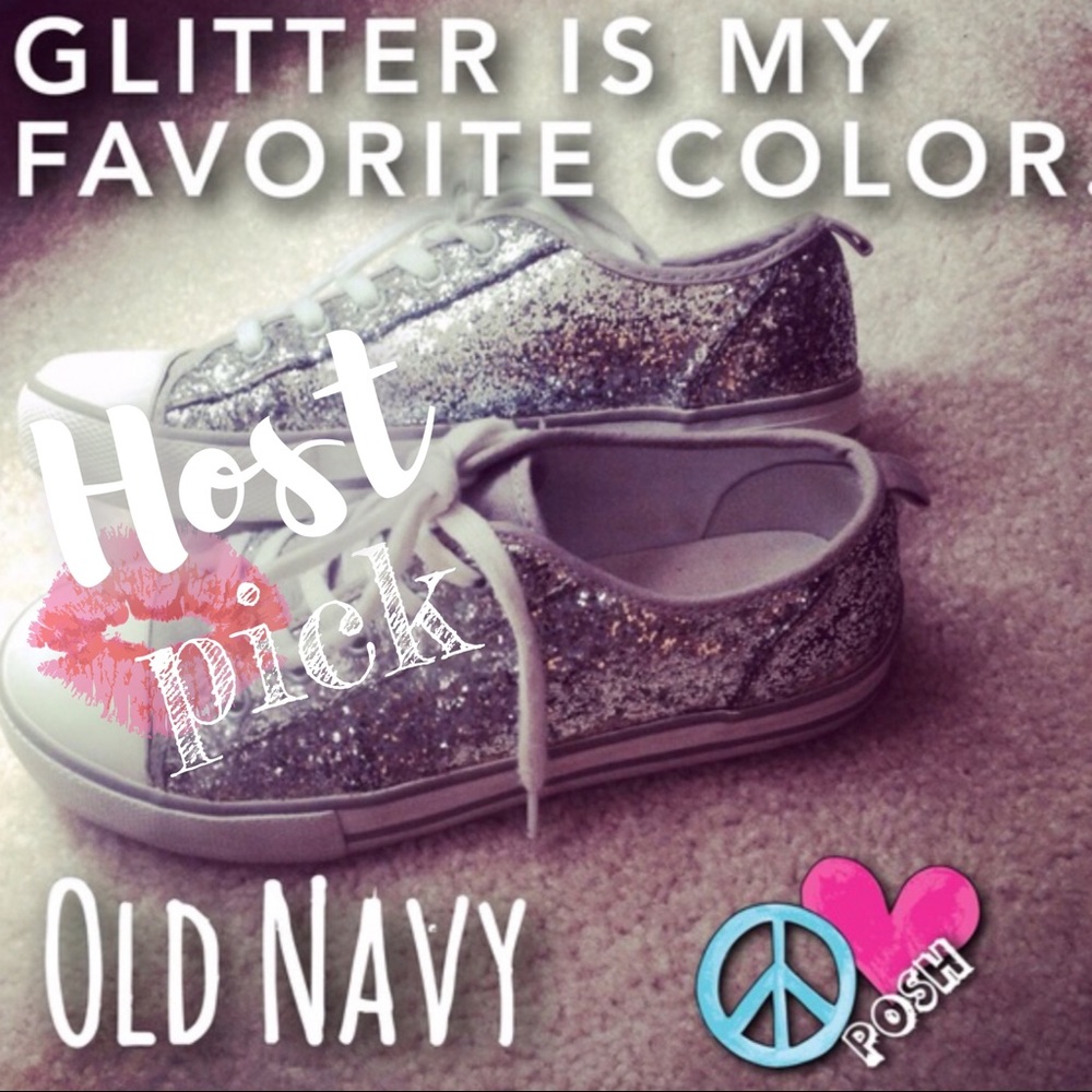 💎💜 OLD NAVY Silver Sparkle Sneakers 💎💜